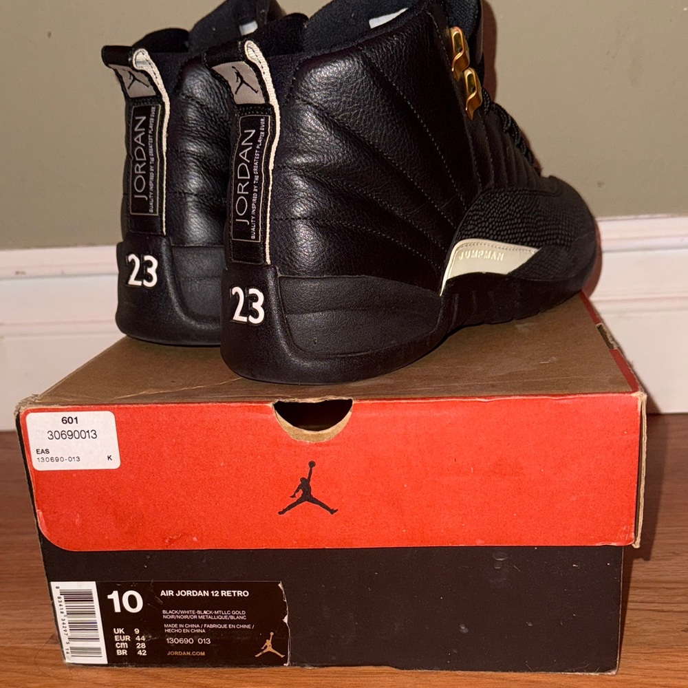 Jordan 12 Retro Black with Gold Details